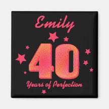 40 Years of Perfection Refrigerator Magnets