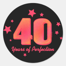40 Years of Perfection Round Stickers
