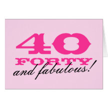 40th Birthday card for women | 40 and fabulous