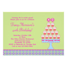40th Birthday Cupcakes Invitation