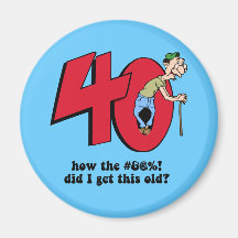 40th birthday fridge magnets