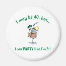 40th Birthday Gag Gift Refrigerator Magnet