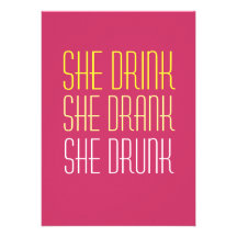 40th Birthday Invitation -Drink Drank Drunk