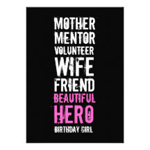 40th Birthday Invitation - Mum Volunteer Hero