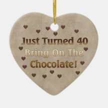 40th Birthday Means Chocolate Christmas Tree Ornaments