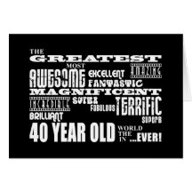 40th Birthday Party Greatest Forty Year Old Cards
