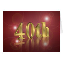 40Th Birthday Party Invitation Greeting Card