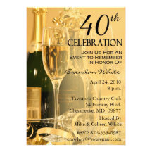 40th Birthday Party Invitations