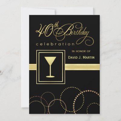 40th Birthday Party Invitations on 40th Birthday Party Invitations   Gold And Black   Zazzle Com Au