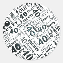 40th Birthday Party Sticker