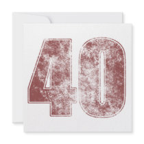 40th Birthday Red Grunge Invites