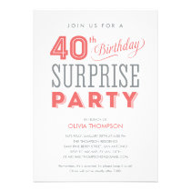 40th Surprise Birthday Invitations invitations