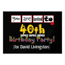 40th SURPRISE Birthday Party Invitation Template