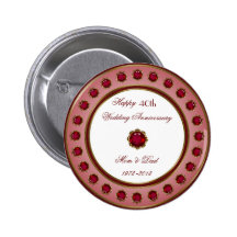 40th Wedding Anniversary Button