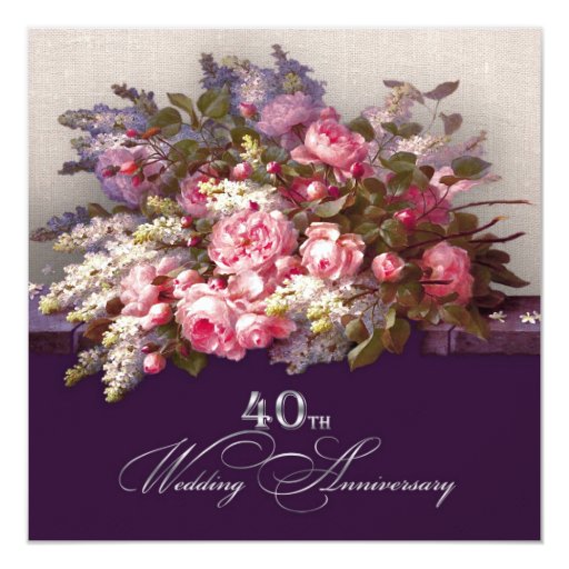 40th Wedding Anniversary Party Invitations Zazzle