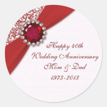 40th Wedding Anniversary Sticker