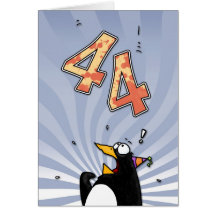 44th Birthday - Penguin Surprise Card