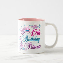45th Birthday Princess Coffee Mugs