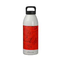 48b RED ROSES FLOWERS BACKGROUNDS PATTERNS TEXTURE Reusable Water Bottle