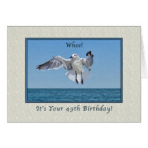49th Birthday Card with Laughing Gull Bird