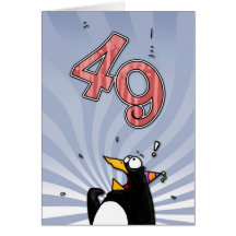 49th Birthday - Penguin Surprise Card