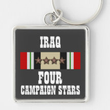4 CAMPAIGN STARS / IRAQ VETERAN / KEY CHAIN