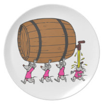 4 Drunk Mice Party Plates