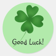 4 leaf clover, Good Luck! Sticker