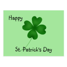 4 leaf clover, Happy St. Patrick's Day Postcards