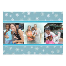 4 Photo Snowflake Christmas Card Personalised Invitation