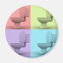 4 Toilets Fridge Magnet