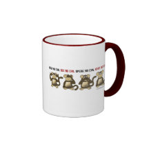 4 Wise Monkeys Coffee Mug