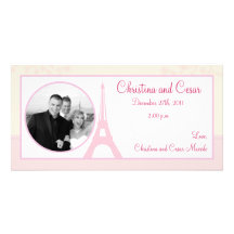 4 x 8 Engagement Photo Announcement Lovers in Pari Customized Photo Card