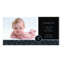 4 x 8 Photo Card Elegant Blue (B)