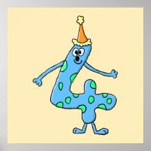 4th Birthday Cartoon. Print