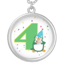 4th Birthday Penguin Necklace necklaces