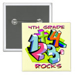 4th Grade Rocks - Numbers Pinback Buttons