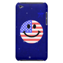 4th of July American Flag Smiley face Barely There iPod Covers
