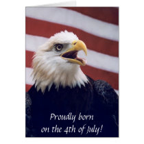 4th of July b'day eagle & flag cards