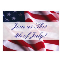 4th of July Flag Invitations