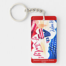 4th of July Key Chain by Mojisola A Gbadamosi Acrylic Keychain