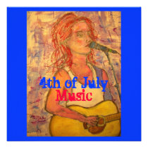4th of July Music invitations