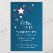 4th of July Patriot Party flyer