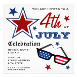 4th of July Patriotic American Flag Sunglasses Invite