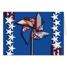4th of July, Patriotic Pin Wheel Card