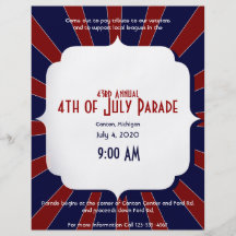 4th of July Patriotic Starburst in Red White Blue Flyer Design