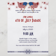 4th of July Patriotic US Flags and Stars Personalized Flyer