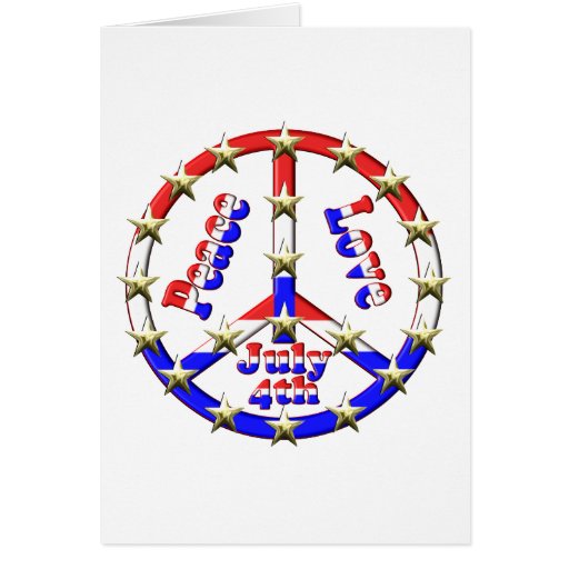 4th of July Peace Sign Greeting Card