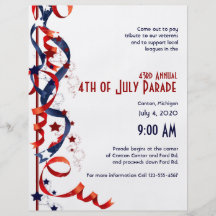 4th of July Red White and Blue Ribbons and Stars Flyer