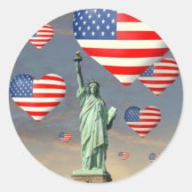 4th of July Round Stickers